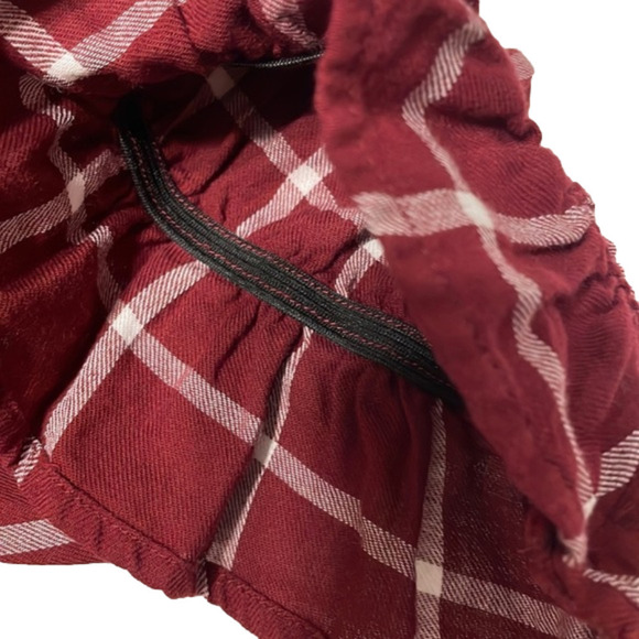 H&M Maroon Check Puff Sleeve Shirt, Sz 10 - Picture 9 of 10